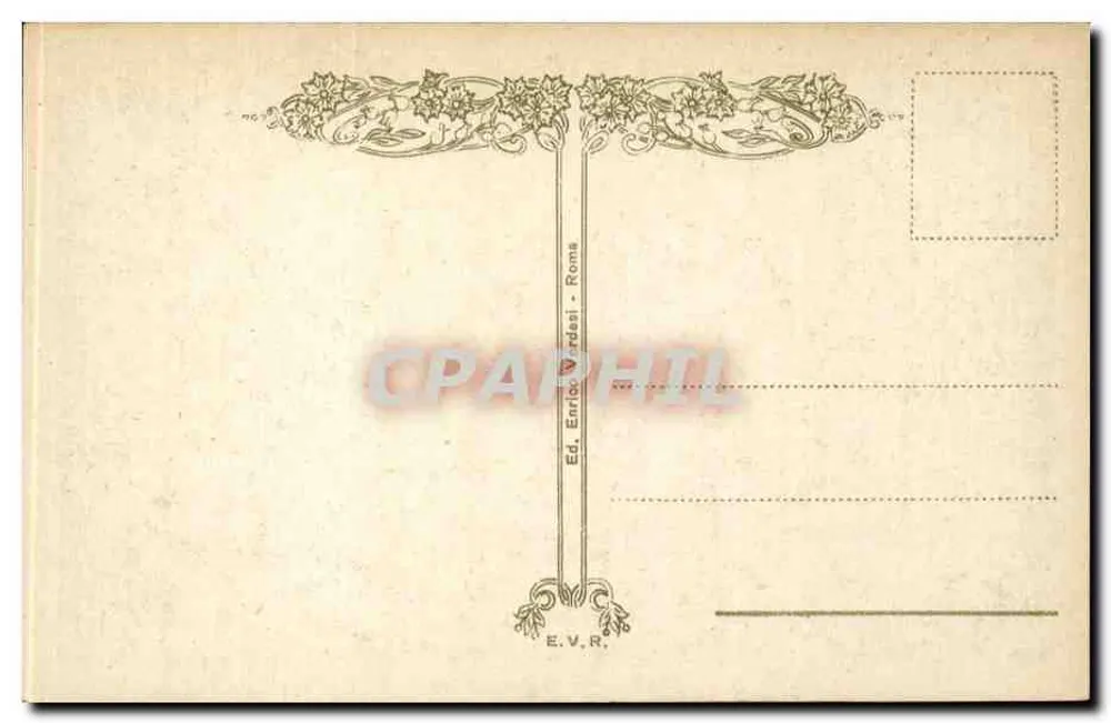 Rom - Piazza Mazzini — Ansicht des Platzes mit Brunnen und Gebäuden — Ed. E. V. R. (Rom) - Rückseite