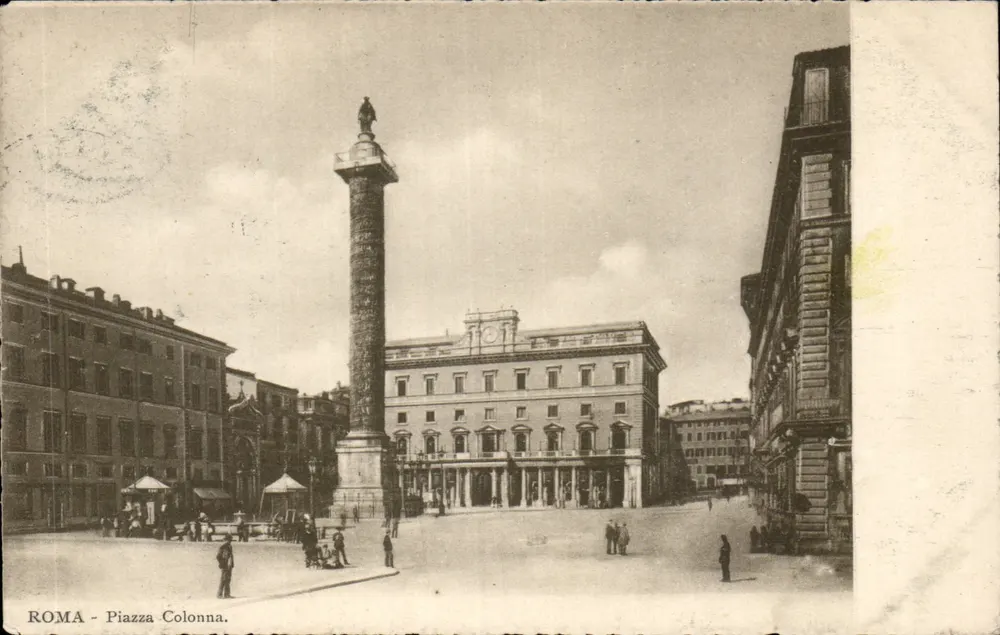 Rom - Piazza Colonna — Blick auf die Säule der Piazza, unbekannter Verleger - Vorderseite