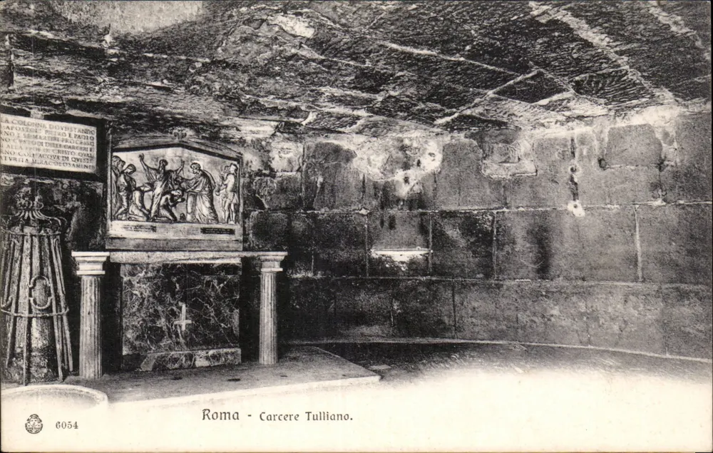 Rom - Carcere Tulliano — Innenansicht der antiken Gefängnis mit Relief und Säule — Verlag Brunner & C., Como-Zurich, Nr. 6054 - Vorderseite