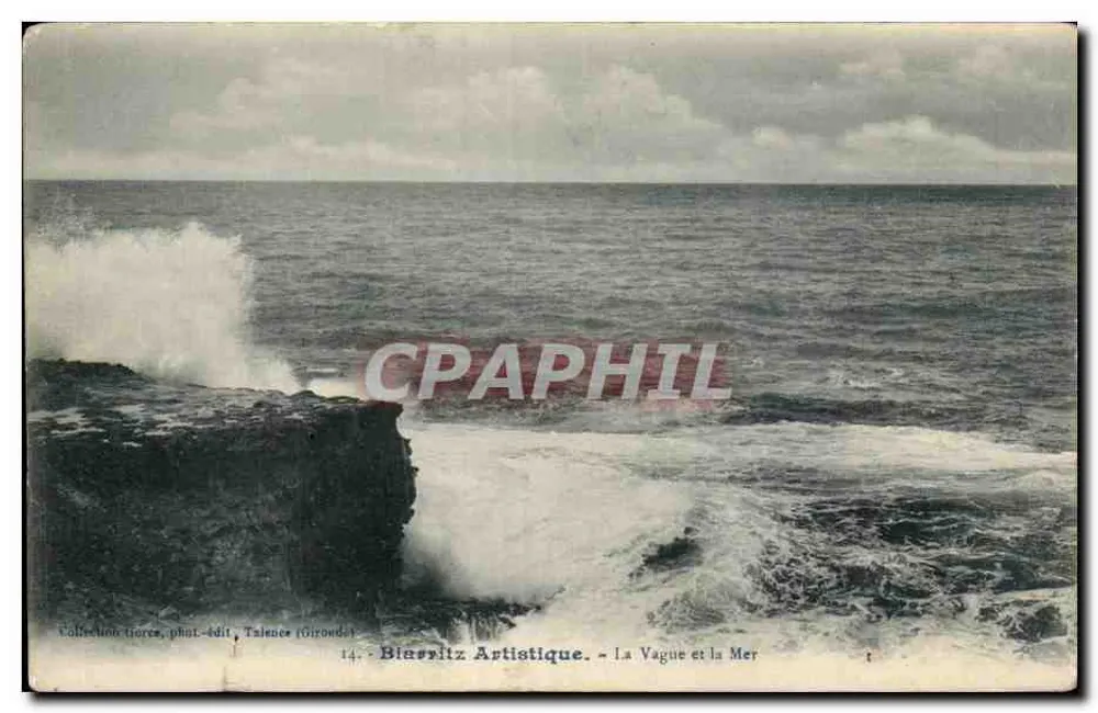 A Onda e o Mar — Coleção tiradas, fot.-edit. Talence (Girondes) — Blarriltz Artística n°14 - Frente