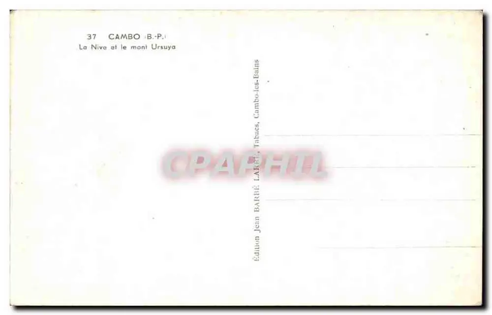 Die Nive und der Mount Ursuya — Cambo-les-Bains, Pyrénées-Atlantiques — Edition Jean Barbé, Tabacues - Rückseite