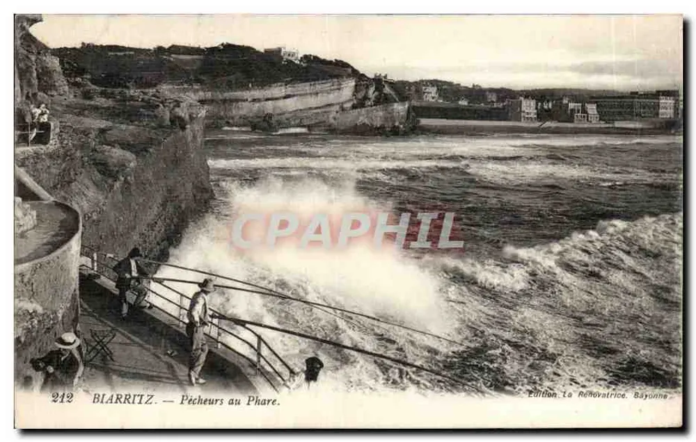Biarritz — Pescadores no Farol — Edição La Rénovatrice, Bayonne, n°212 - Frente