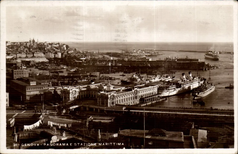 Genova - Panorama und Hafenanlage — Serie 31, Verlag Vera Fotografia - Vorderseite