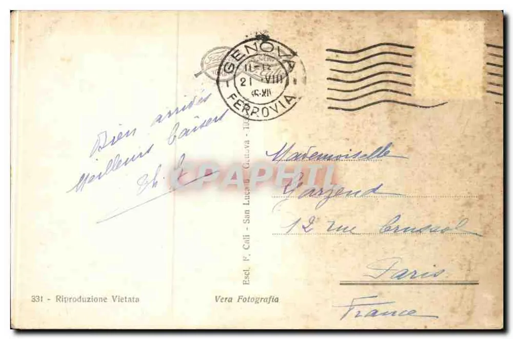 Genova - Panorama und Hafenanlage — Serie 31, Verlag Vera Fotografia - Rückseite