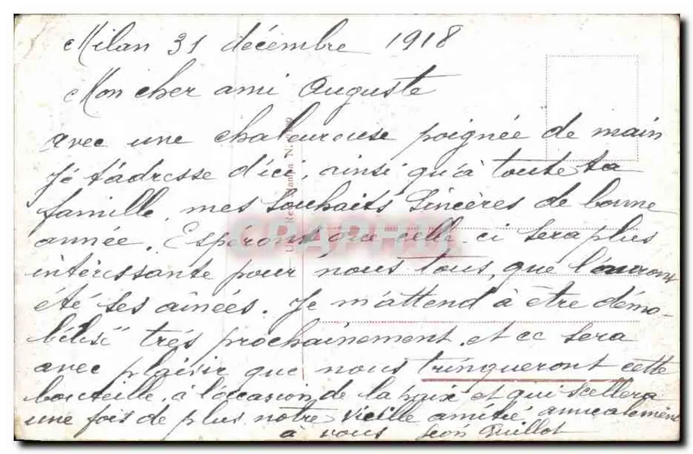 Mailand - Galleria Vittorio Emanuele — Ansicht des monumentalen Bogens und der Arkaden, unbekannter Verleger, Seriennummer nicht sichtbar - Rückseite