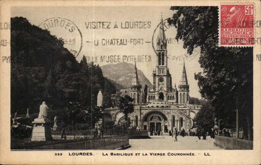 Lourdes — Die Basilika und die gekrönte Jungfrau — LL - Vorderseite