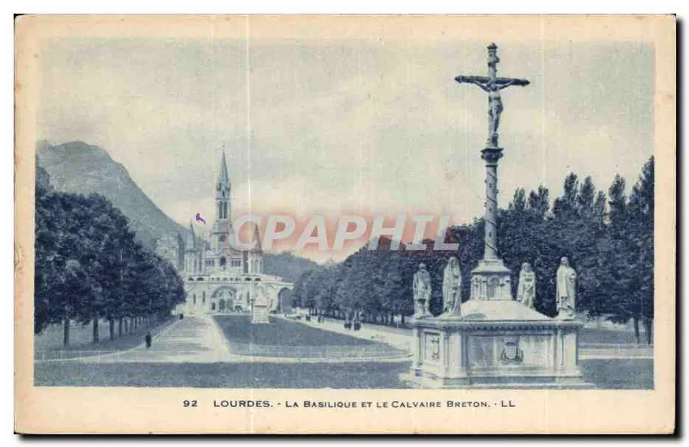 Lourdes - Die Basilika und der Bretonische Calvary - LL - Vorderseite