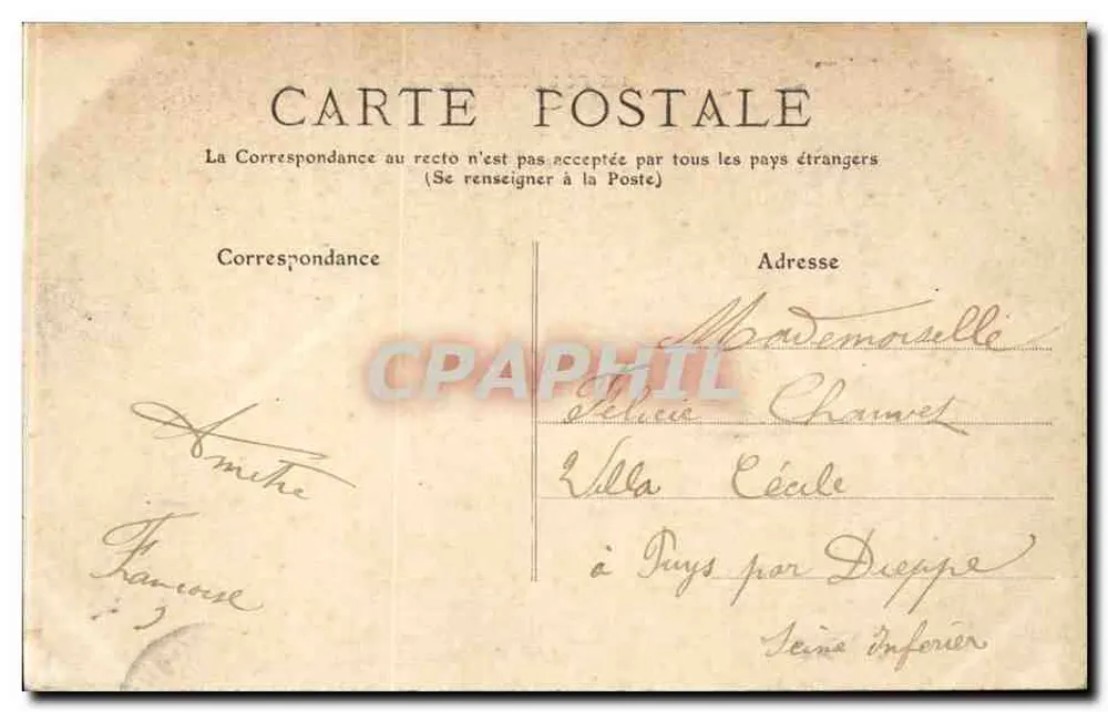 Le Pouliguen — Die Grande Côte bei Sturm — Sammlung Fodéré, Le Pouliguen - Rückseite