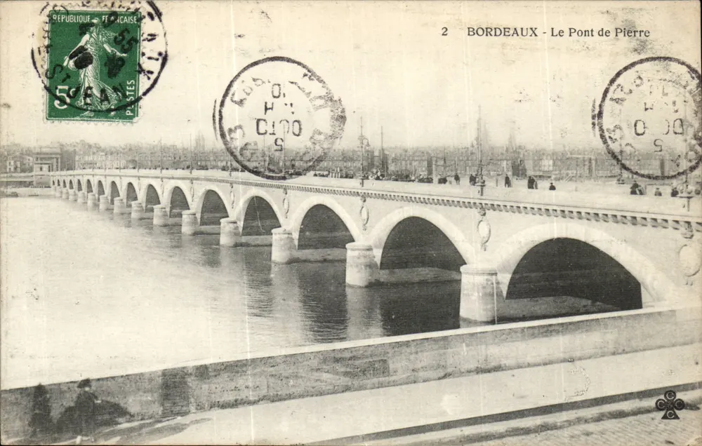 Bordeaux — O Ponte de Pierre — editor desconhecido, n° 2 - Frente