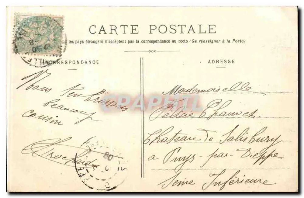 Versailles - Der Park des Schlosses - Apollo-Brünnchen — P.+D. Paris, Nr. 74 - Rückseite