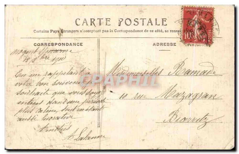 A Costa de Prata — Hendaye — Vista de Fontarable — P. L. Edição especial do Hendayais - Verso