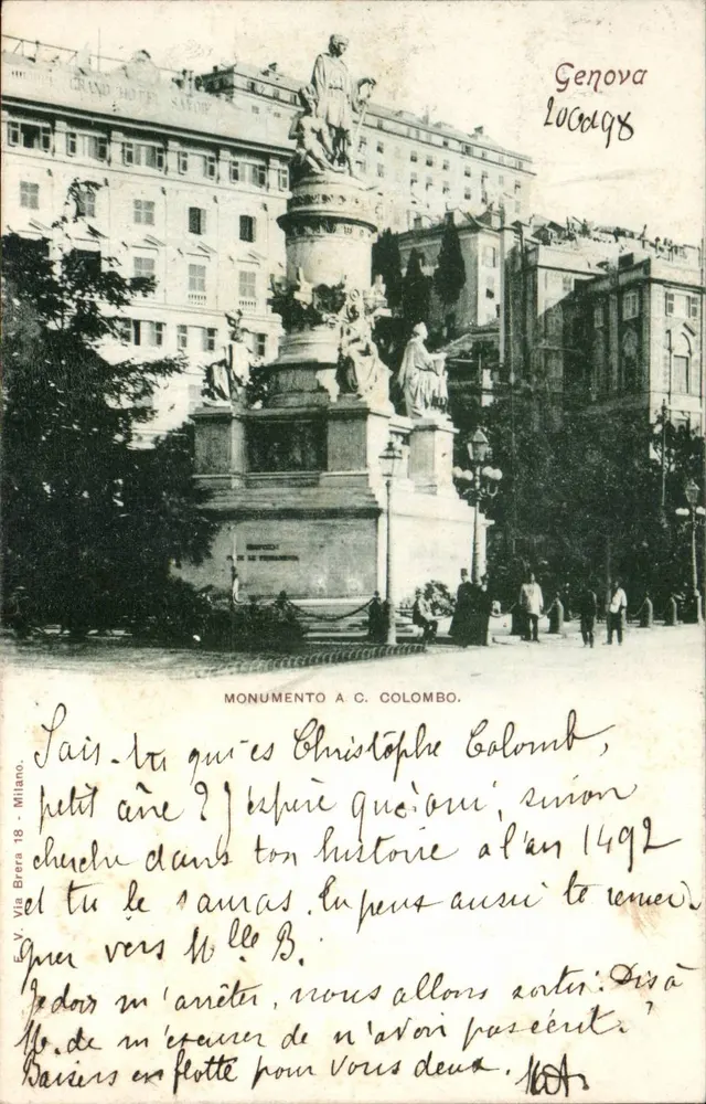 Denkmal für Christoph Kolumbus — Genua — Verlag E.V. Via Brera 18 - Mailand - Vorderseite