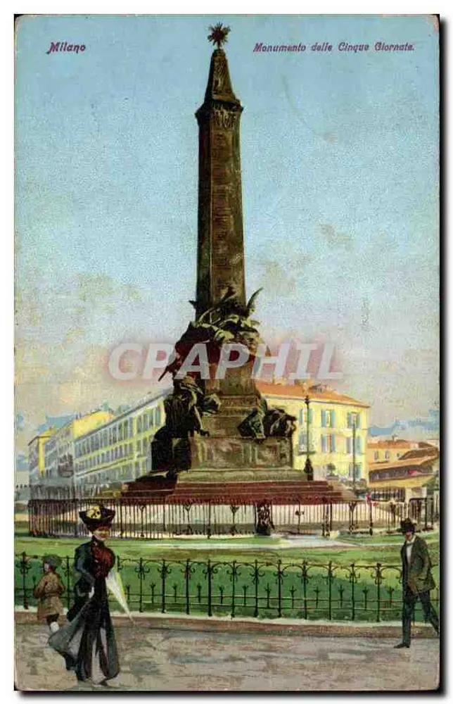 Monument der Fünf Nornaten — Mailand — unbekannter Verlag, Seriennummer nicht sichtbar - Vorderseite