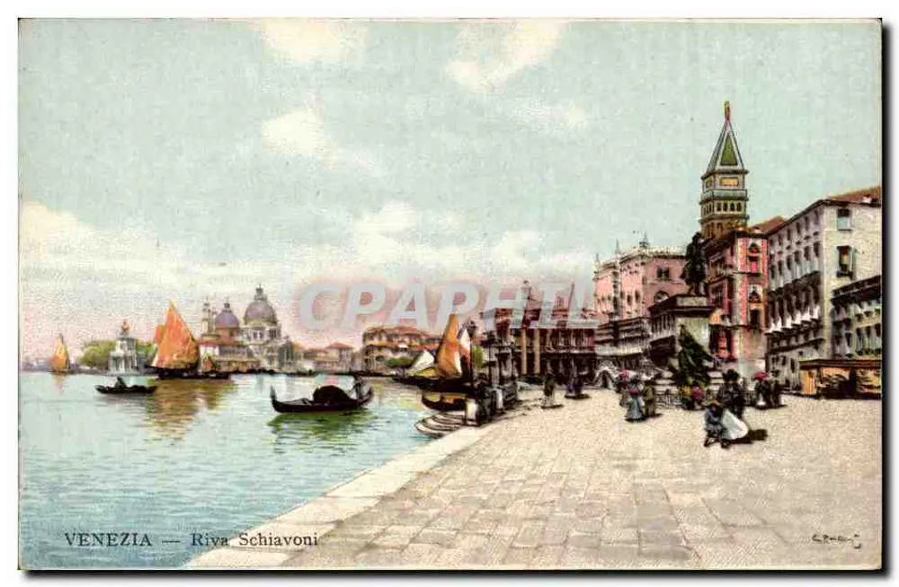Venedig — Riva Schiavoni — Verleger E. Rendel, Seriennummer nicht sichtbar - Vorderseite