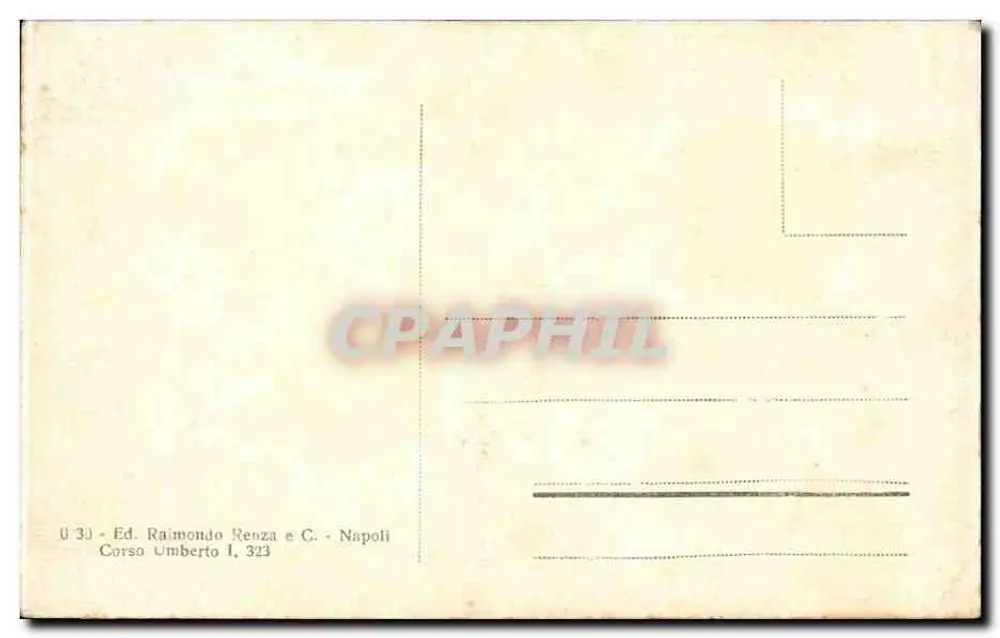 NAPOLI - Forte Sant'Elmo — Ansicht des Hafens mit Segelschiffen — Ed. Raimondo Renza & C. - Napoli - Rückseite