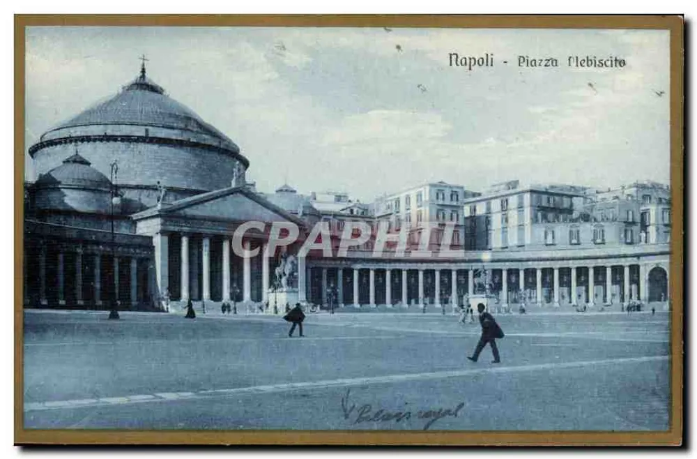 Napoli - Piazza Plebiscito — Verleger Domenico Travetti, Nr. 4702 - Vorderseite