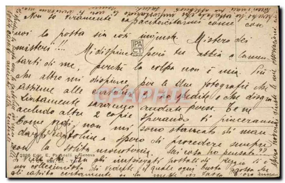 Genua - Panorama — Verlag E. Pavanelli, Nr. 2886 - Rückseite