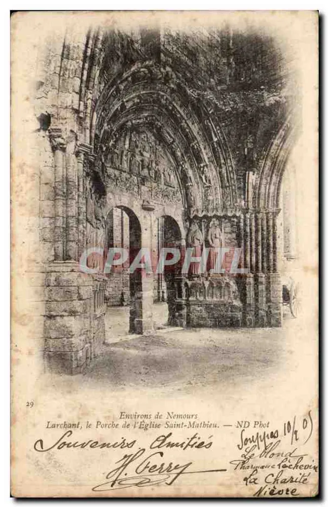Larchant, der Portalbereich der Kirche Saint-Matthieu — ND Phot - Vorderseite