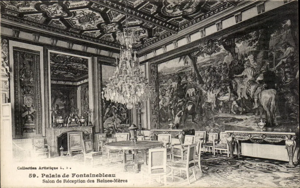 Schloss Fontainebleau — Empfangssaal der Königinmütter — Künstlerische Sammlung L. Nr. 59 - Vorderseite