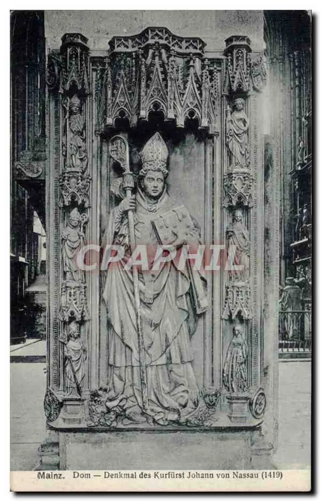 Mainz — Dom — Denkmal des Kurfürsten Johann von Nassau (1419) - Vorderseite