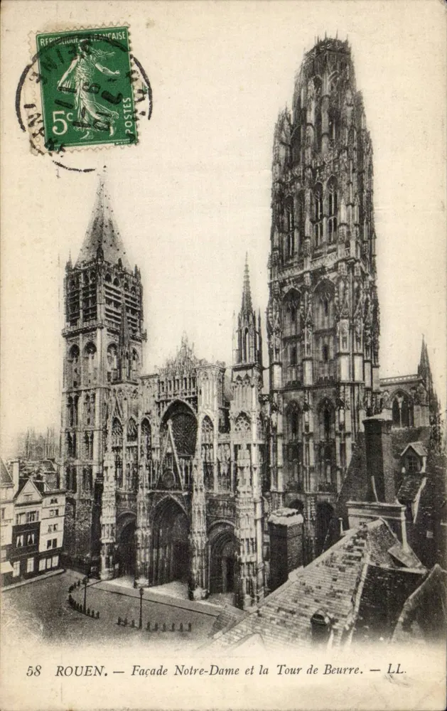 Rouen — Fassade von Notre-Dame und die Butter-Turm — LL. — N°58 - Vorderseite