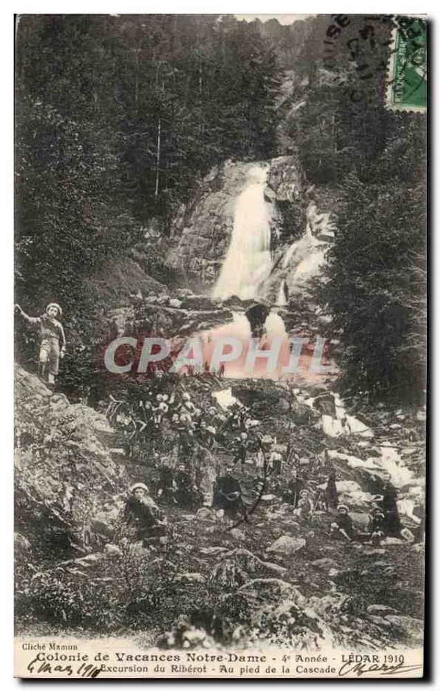 Exkursion von Ribérot - Am Fuße des Wasserfalls - 4. Jahr - LÉDAR 1910 — Cliché Mamun - Vorderseite