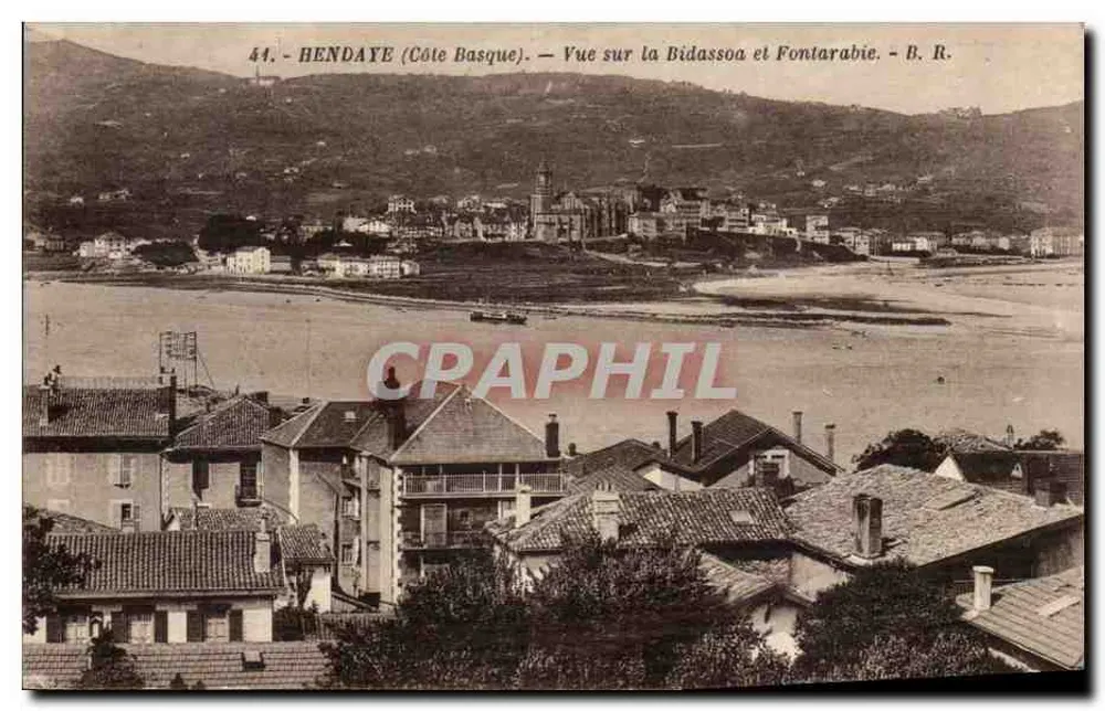 Hendaye (Côte Basque) — Ansicht der Bidassoa und Fontarabie — R. R. - Vorderseite