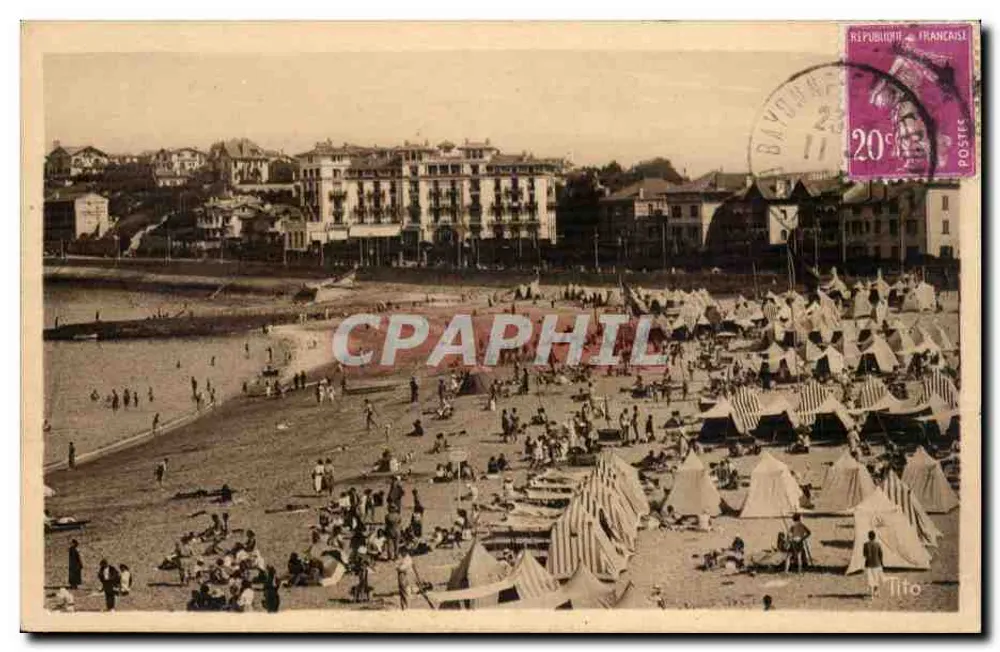 Saint-Jean-de-Luz — Ein Stück vom Strand in Richtung Golfhotel — Bloch Frères, Verleger, Bordeaux - Vorderseite