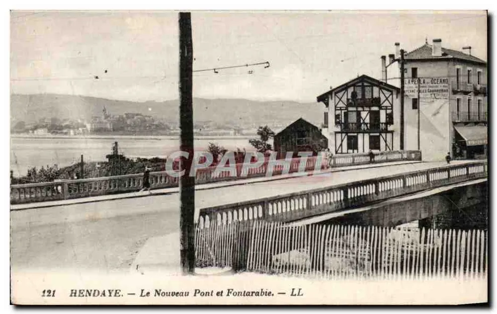 Hendaye — Der Neue Brücke und Fontarabie — LL - Vorderseite