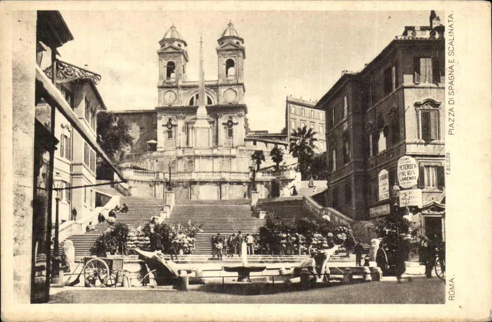 Piazza di Spagna und die Treppen — Rom — Verlag Petersen, Nr. F.AC.239 - Vorderseite