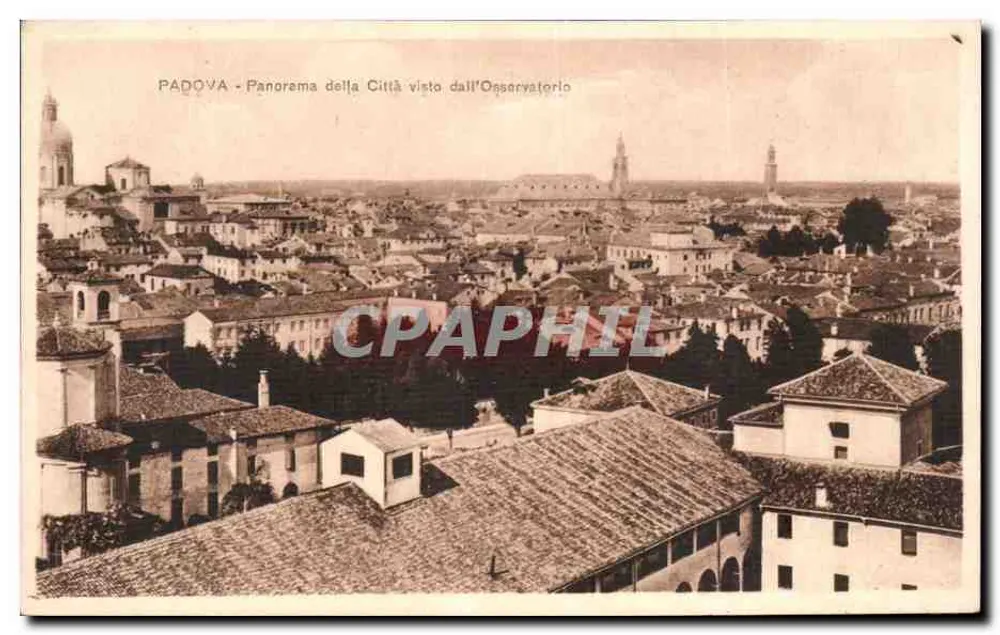 Padua — Panorama der Stadt aus der Perspektive des Observatoriums - Vorderseite