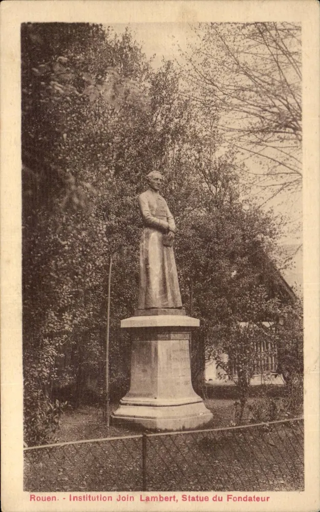 Rouen - Institution Join Lambert, Statue des Gründers - Vorderseite