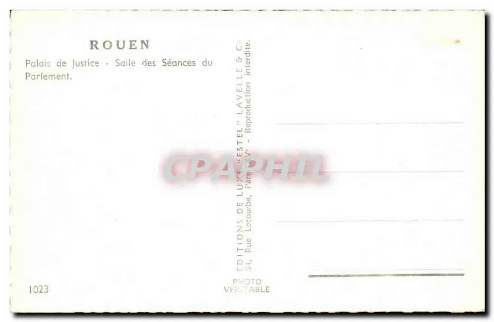 Rouen — Palais de Justice - Salle des Séances du Parlement — Estel - Rückseite
