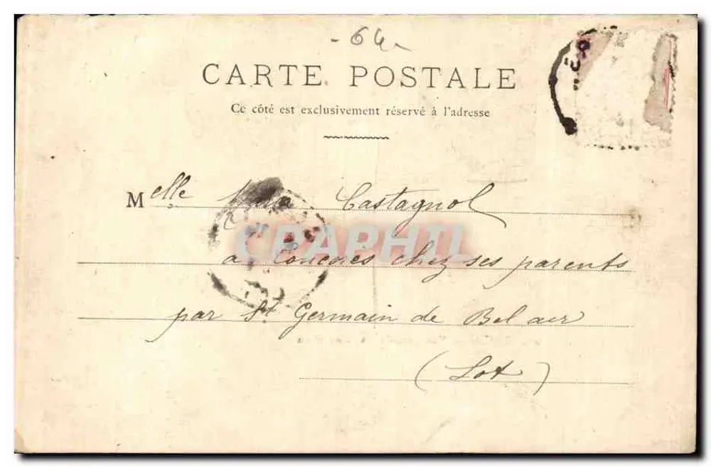 Biarritz — Allgemeiner Blick auf den alten Hafen — Verlag B.T., Nr. 444 - Rückseite