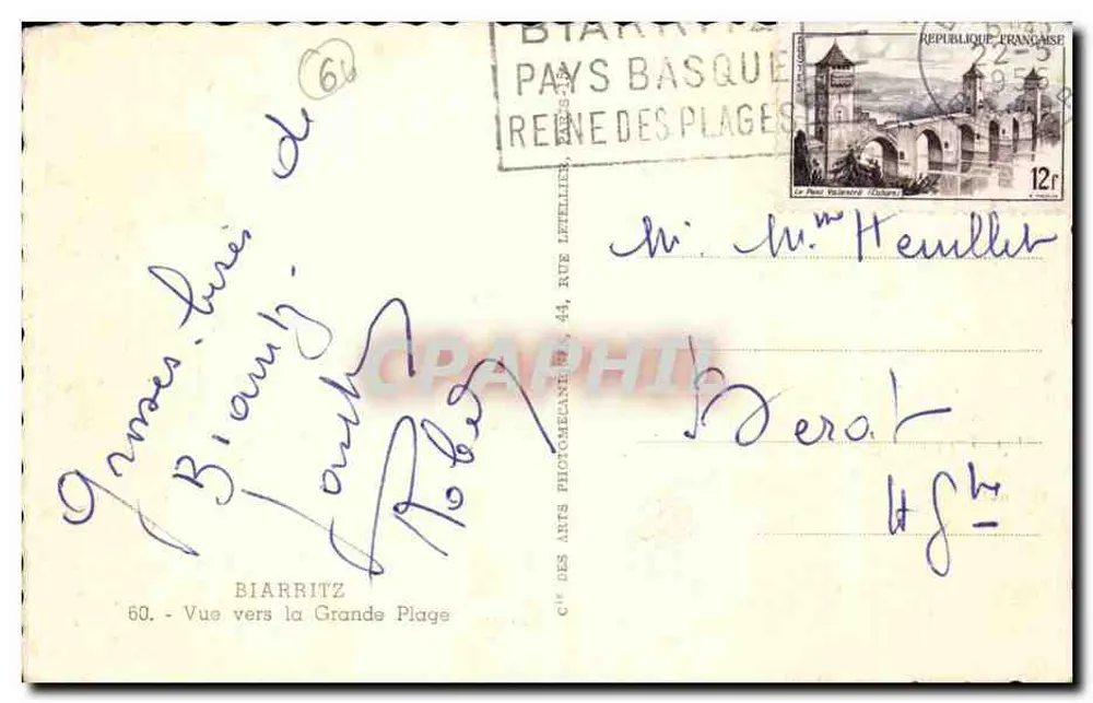 Biarritz — Vista para a Grande Praia — Cie des Arts Photographiques - Verso