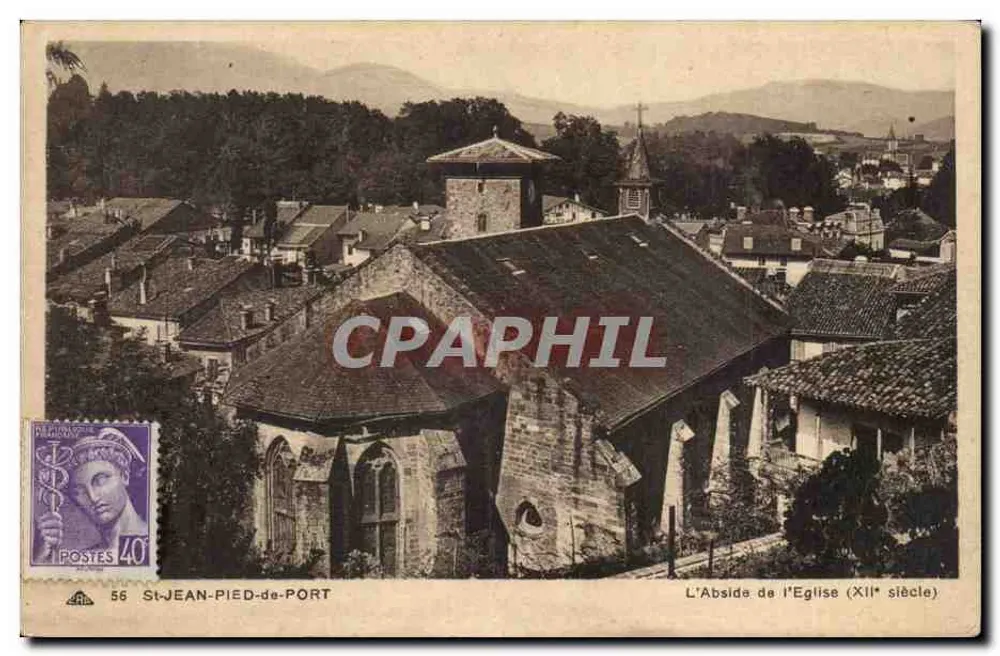 St-Jean-Pied-de-Port — Die Apsis der Kirche (11. Jahrhundert) — CP DES ANTS PHOTOGRAPHIQUES - 7 - Vorderseite