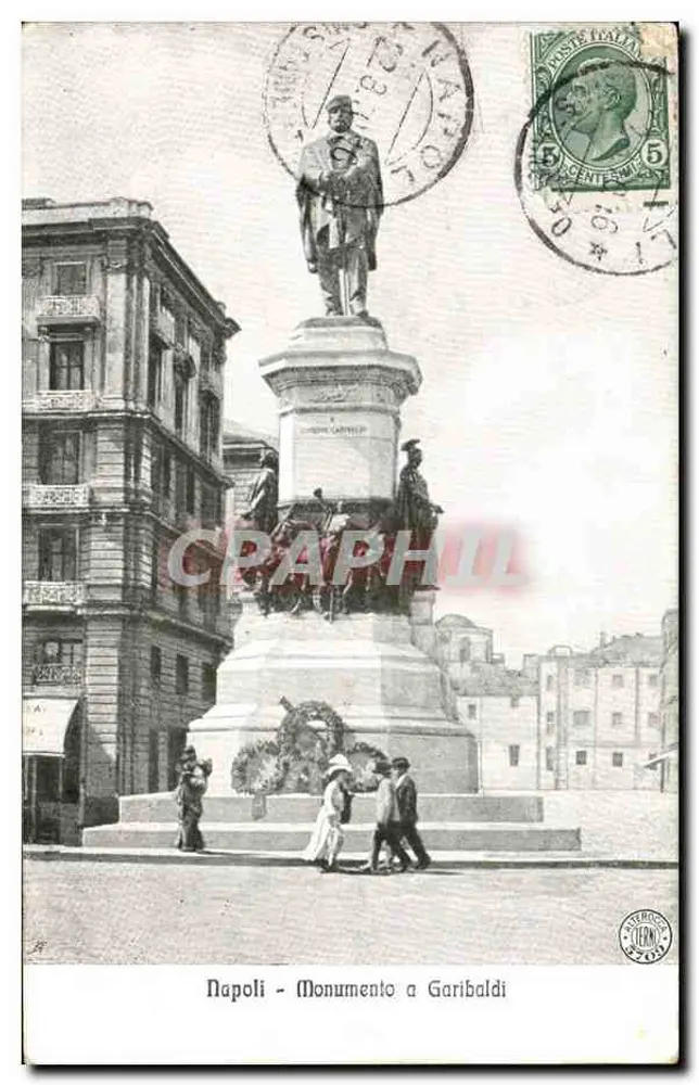 Naples - Denkmal für Garibaldi — Verlag 'C. P. G. & C.' Nr. 107 - Vorderseite