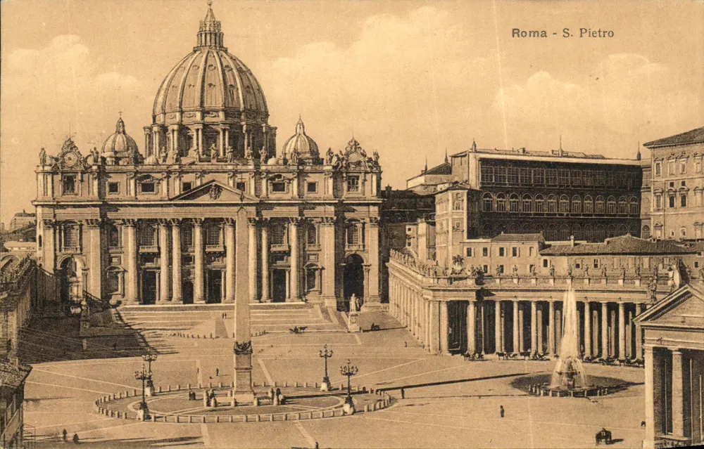 Roma - S. Pietro — Ansicht der Basilika Saint-Pierre — veröffentlicht von Fototipia Alterocca - Terni, n° 106 - Vorderseite