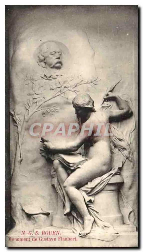Monument Gustave Flauberta — rzeźba N.G. Rouen — wydawca N.G. 5. ROUEN - Awers