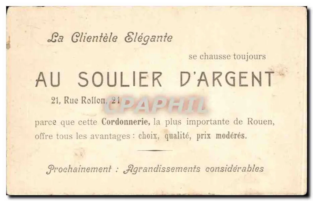 Rouen — A Igreja de Saint-Maclou — Edição Especial, Au Soulier d'Argent, 21 Rue Rollon, Rouen - Verso