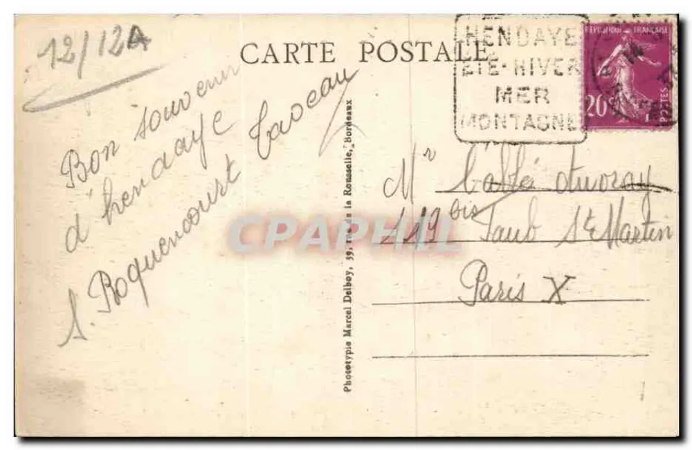 Hendaye (B.P.) — Blick auf die Gärten des Schlosses Abbadia — M. D. - Rückseite
