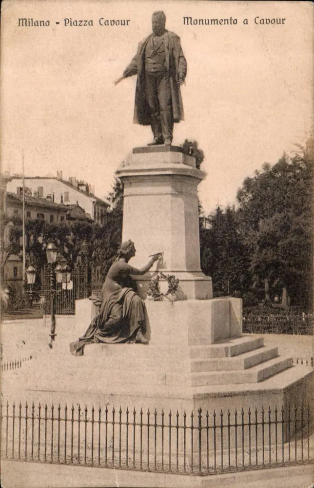 Mailand - Piazza Cavour — Denkmal für Cavour — unbekannter Verleger - Vorderseite
