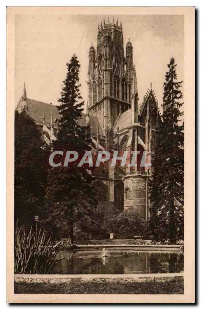 Kościół Świętego Ouena w Rouen — widok wieży — wydawca Lévy i Neudorff, Paryż - Awers