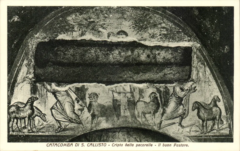 Katakombe S. Callisto — Cripta delle pecorelle — Il buon Pastore - Vorderseite