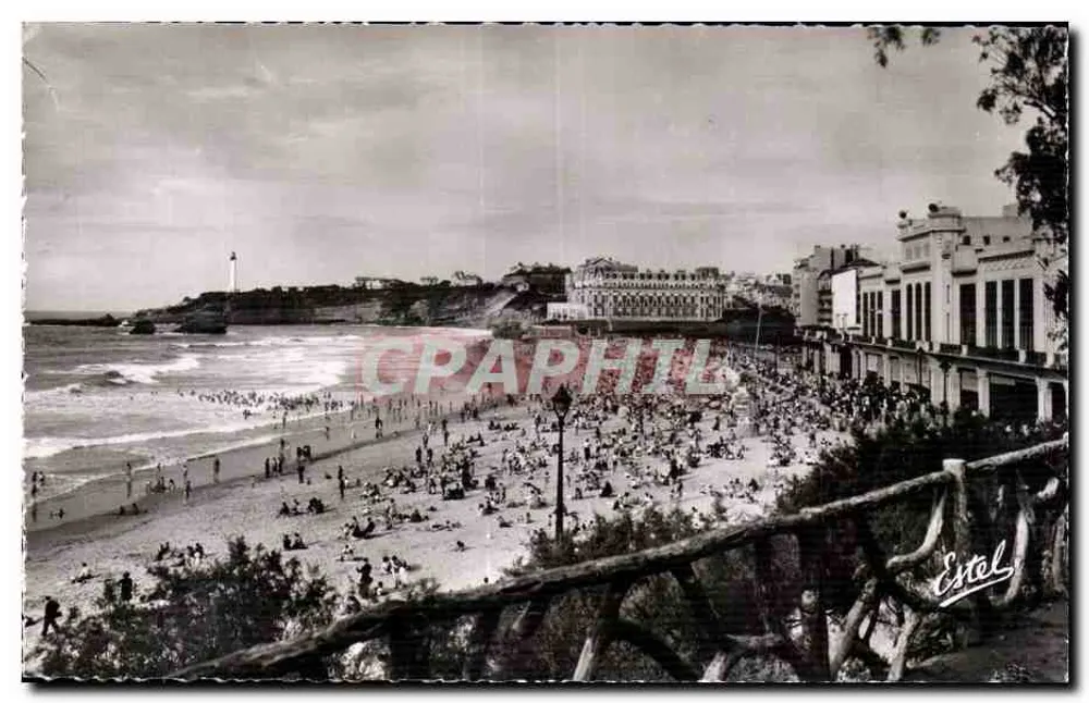 Biarritz — Die große Strandpromenade und das Municipale Casino — Verlag Estel, Nr. 3412 - Vorderseite