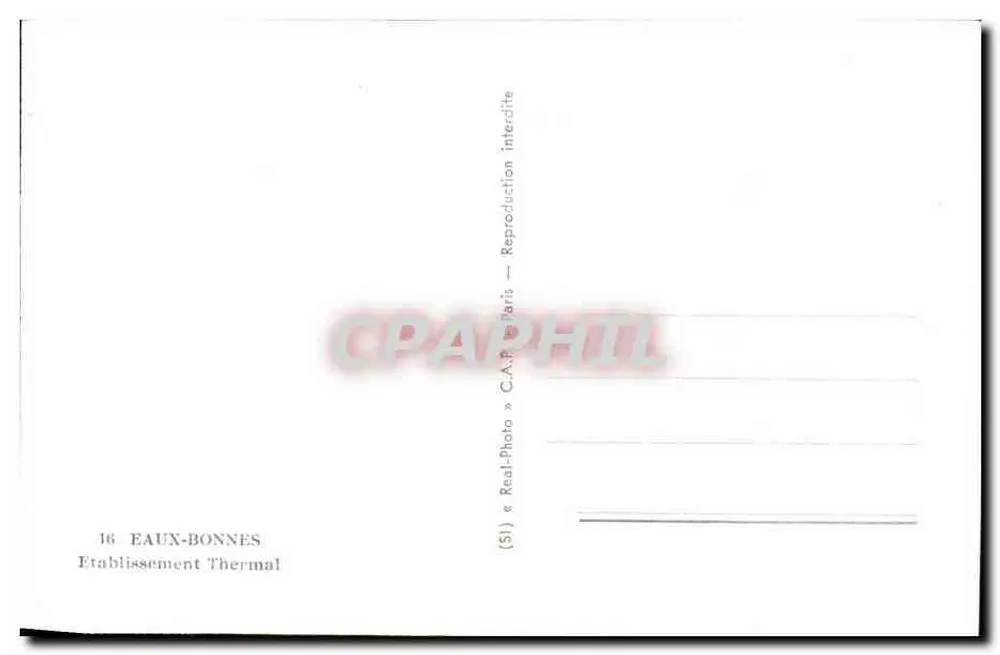 Eaux-Bonnes — Estabelecimento Termal — C.A.P. Photo — Paris - Verso