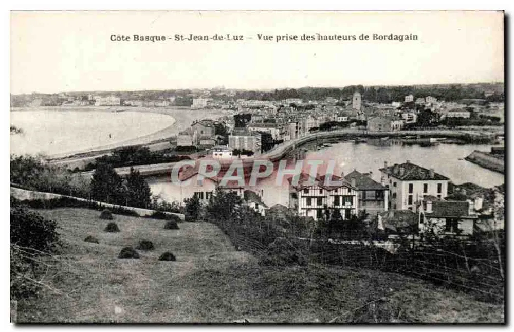 St-Jean-de-Luz — Blick von den Höhen von Bordagain — Basque-Küste - Vorderseite
