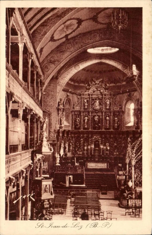St-Jean-de-Luz (B.P.) — Interior da igreja — Edição Jové, Pau (B.P.) - Frente