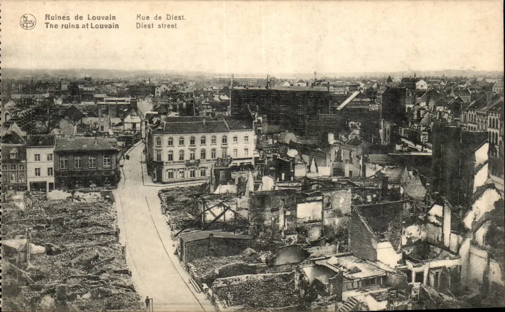 Ruinen von Louvain — Rue de Diest — Verlag N. Thill, Brüssel - Vorderseite