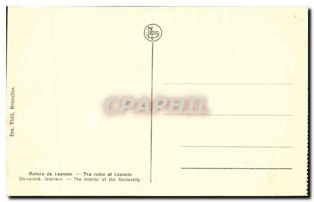 Ruinen der Universität von Louvain — Innenraum — Verlag Thill, Brüssel - Rückseite